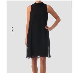 Joseph Ribkoff Black  A-line Sleeveless Dress Overlay Style 163261  US 12 NWT